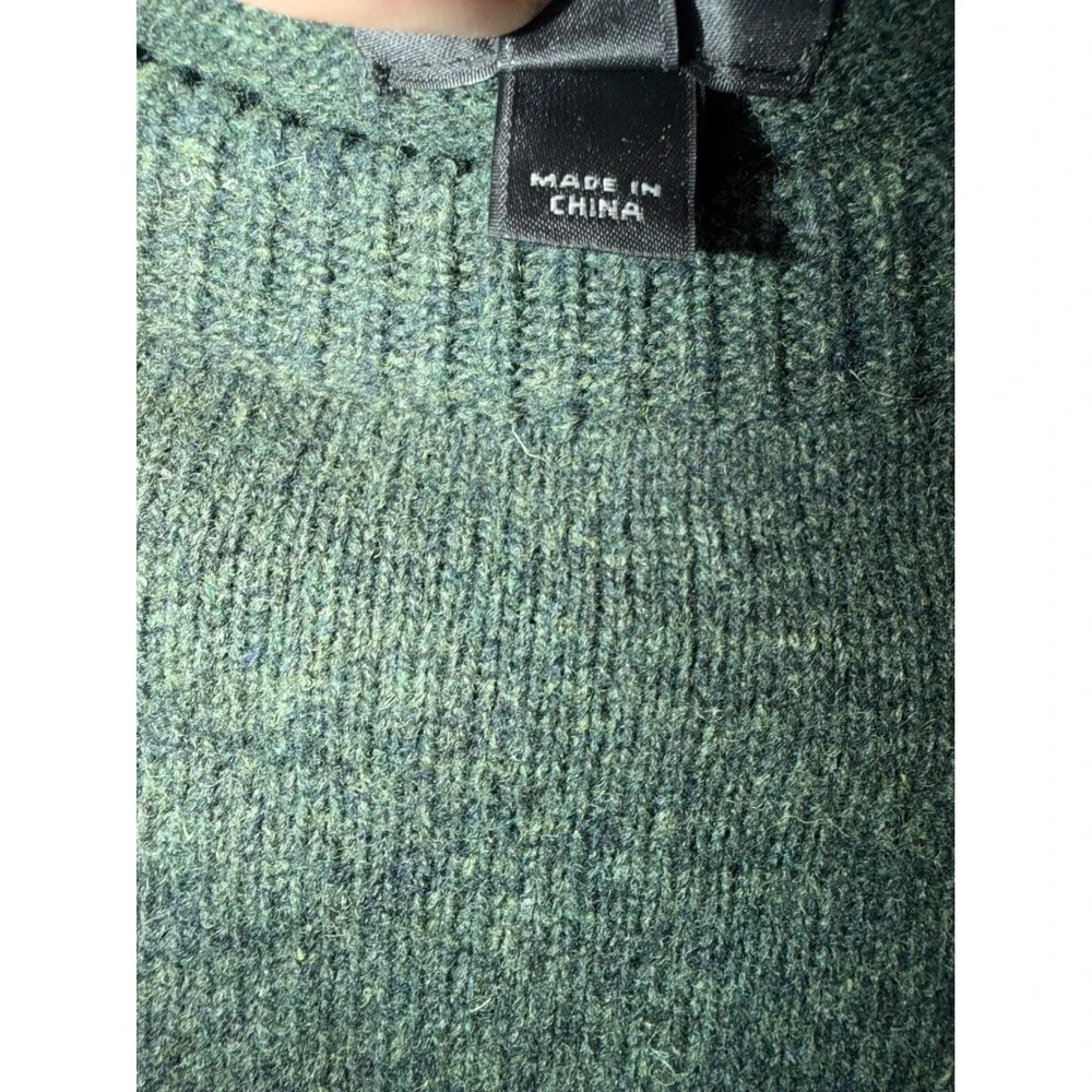 J. Crew Mens Hunter Green 100% Lambswool Crewneck Sweater Size M 07939 HO14